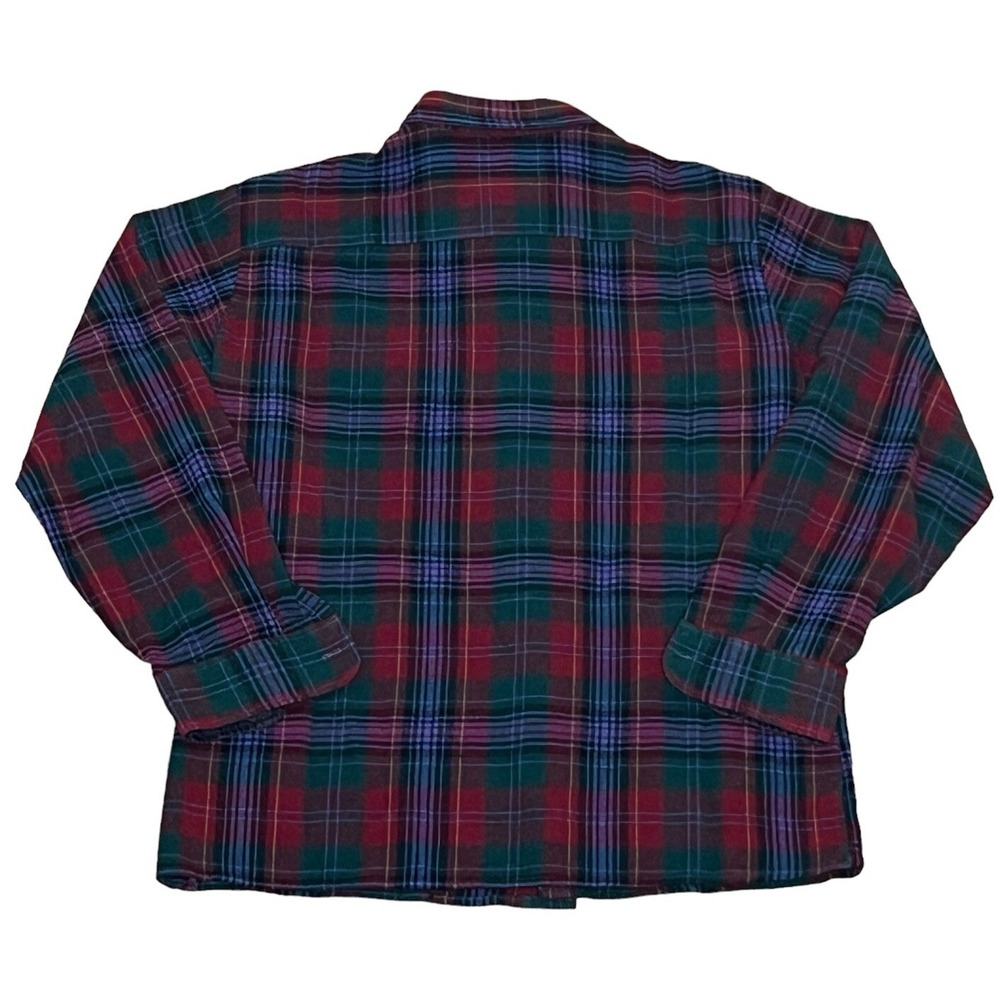 BackPacker Sportswear Red Blue Medium Plaid Flannel Shirt - Picture 3 of 8
